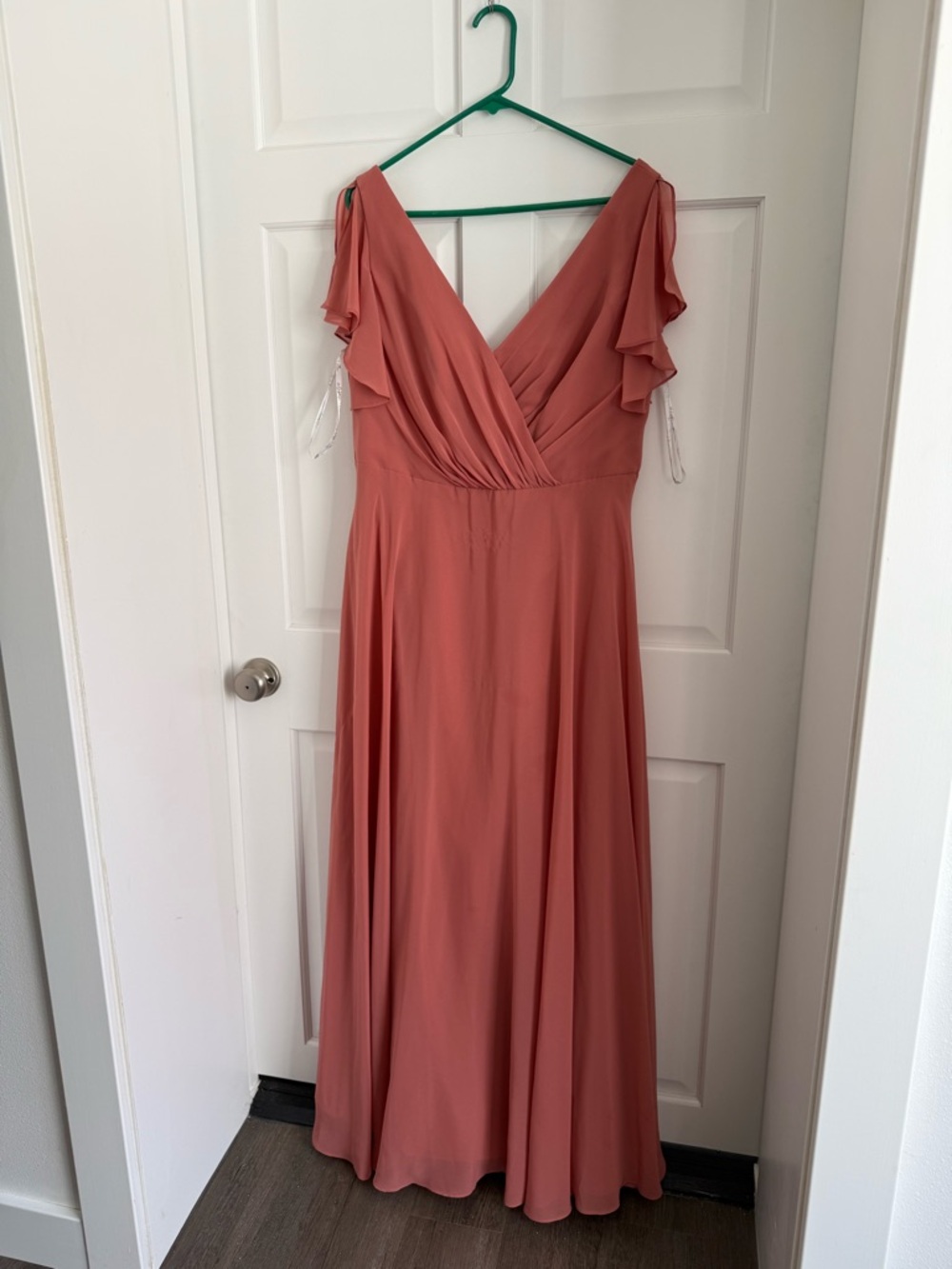 Full Length Bridesmaid Gown in Dusty Pink Color